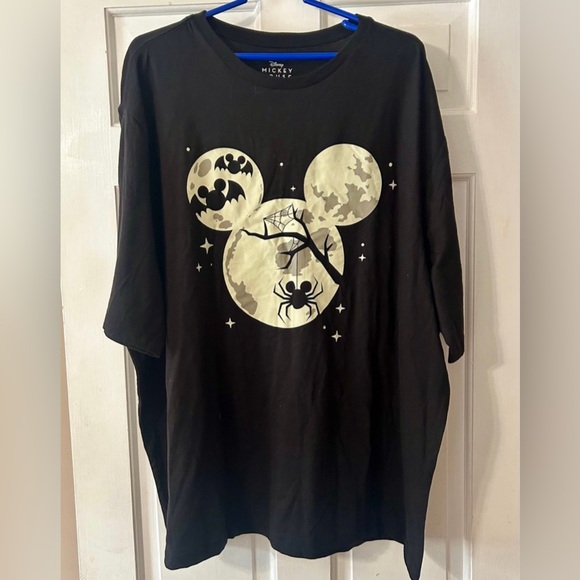 Mickey Mouse Glow In The Dark Halloween Moon Ears T-Shirt Men's Large Spooky - Picture 1 of 3